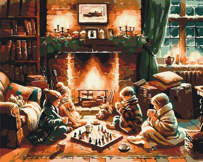 Картина по номерам Когда за окном вьюга (PBS53848) Premium Brushme 40x50 см
