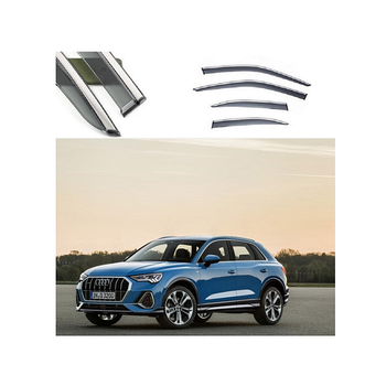 Дефлекторы окон (ветровики) молдинг из нержавеющей стали 3D на Audi Q3 (2019-2020) 4 шт. FLY, BADQ31923-W/S