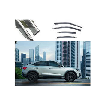 Дефлекторы окон (ветровики) молдинг из нержавеющей стали 3D на Audi Q3 Sportback (2020-н.в) 4 шт. FLY, BADQ32023-W/S
