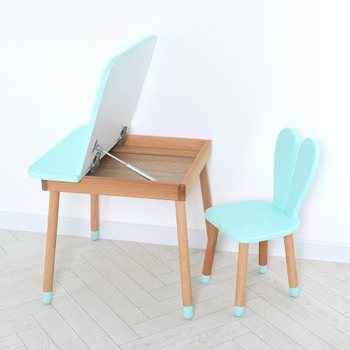 Столик со стульчиком детский Зайчик мятный Metr+ 04-025B-DESK