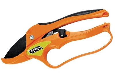 Секатор садовий MASTERTOOL з храповим механізмом 205мм, лезо