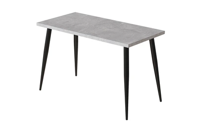 Стол кухонный Марсель 50 Ferrum-decor 75x120x60 Черный металл ДСП Бетон 32 мм (MAR5000)