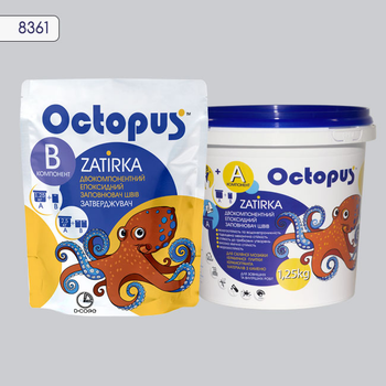 Фуга (затирка для швів) двокомпонентна епоксидна для плитки та мозаїки Octopus 1.25 кг Платина (8361-1)