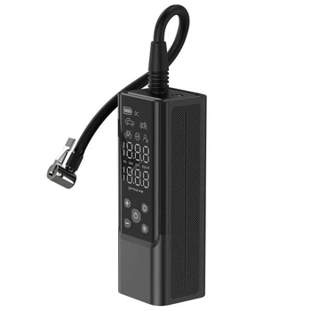 Автомобільний акумуляторний компресор, насос + повербанк Proove Pump Assistant Pro 7500mAh 120W чорний