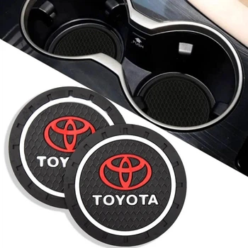Килимок антиковзкий у підсклянник з логотипом TOYOTA (2 шт)