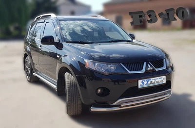 Кенгурятник защита переднего бампера на MITSUBISHI OUTLANDER 06-10 d42/60х1,6мм Митсубиси Аутлендер ST23681