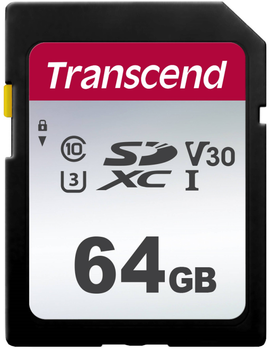 Transcend SDXC/SDHC 300S[Карта пам'яті SD 64GB C10 UHS-I R100/W20MB/s]
