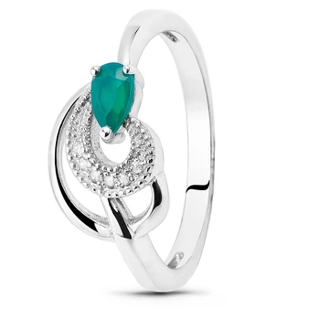 Серебряное кольцо с агатом Ландыш ПДК105АГ 17.5р.