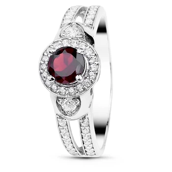 Серебряное кольцо с гранатом Кира ПДК77Г 16.5р.