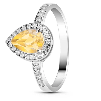 Серебряное кольцо с цитрином Карина ПДК115Ц 18.5р.