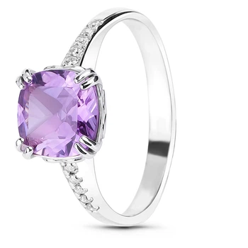 Серебряное кольцо с аметистом Мадонна ПДК29АМ 16р.