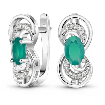 Серебряные серьги с агатом Севилия ФС190АГ