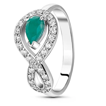Серебряное кольцо с изумрудом ФК159И ФК159И 16р.