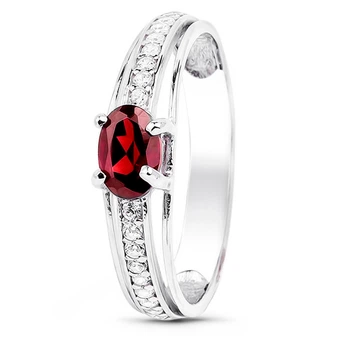 Серебряное кольцо с гранатом Связь ПДК81Г 16р.