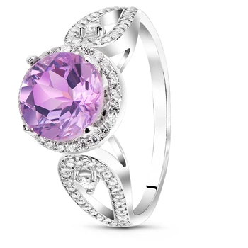Серебряное кольцо с аметистом Янтарь ПДК58АМ 18р.