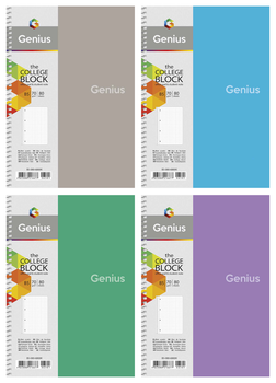 Набір 4 шт. коледж блоків Genius. Коледж блок Школярик В4 80 арк. у клітинку 6802 B5-080-6802K 4823088224047