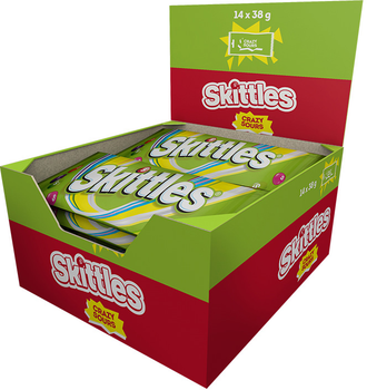 Упаковка драже Skittles Кисло мікс 38 г x 14 шт (4009900456647)