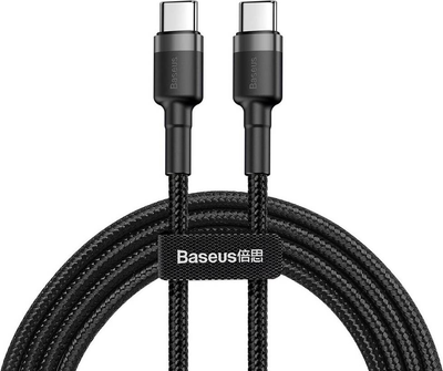 Кабель Baseus CATKLF-HG1 USB-C - USB-C PD QC 60W 3A 480Mb/s 2 м Чорно-сірий (6953156285231)