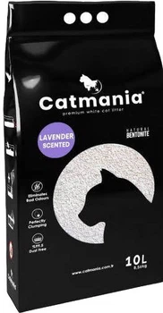 Бентонітовий наповнювач для туалету котів Catmania з ароматом лаванди та фіолетовими гранулами, 10 л