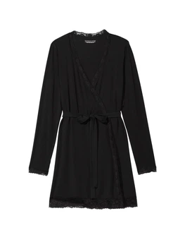 Халат Modal Lace-Trim Robe Black розмір XS