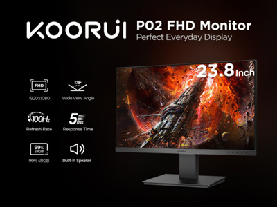 Монітор KOORUI 23.8 Business IPS Black FHD 100HZ (P02) (KOORUI-P02)