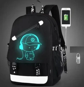 Городской рюкзак, светящийся с usb зарядкой Senkey & Style "Music", черный