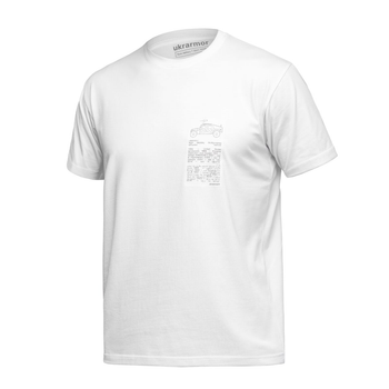 Футболка Basic Military Ukrarmor T-Shirt. HMMWV. Cotton and Elastane, белый с принтом S