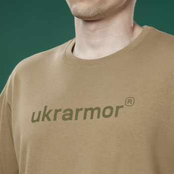 Мужская футболка с логотипом Logo Tee Ukrarmor. Cotton. Цвет койот S