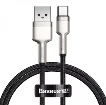Короткий кабель Baseus USB - Type-C 25см 66W Fast Charging Cafule Metal Data Black (CAKF000001)
