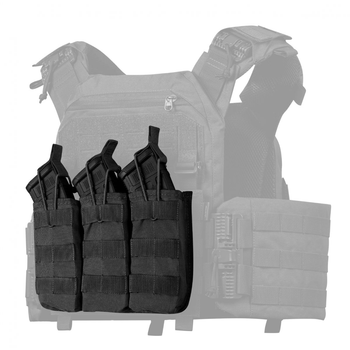 Потрійний підсумок під Ukrarmor магазини АК/АR. Cordura 500D. Molle. Чорний