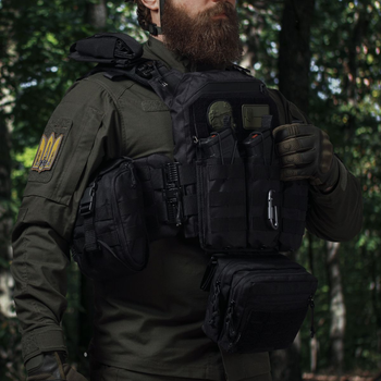 Потрійний підсумок під Ukrarmor магазини АК/АR. Cordura 500D. Molle. Чорний