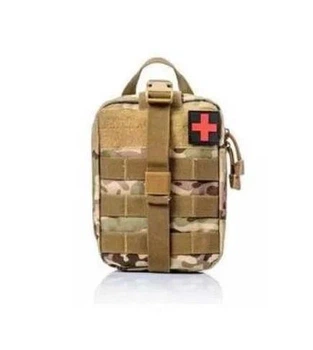 Аптечка тактическая (20х15х8 см) на системе Molle Коричневый камуфляж Zhn
