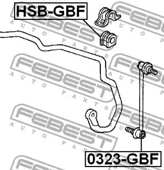 Тяга/стойка стабилизатора OPEL MOVANO, VAUXHALL MOVANO, FEBEST (0323GBF)