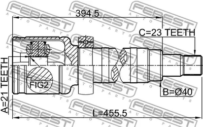 ШРУС FORD FUSION, FORD FIESTA VI, 21X40X23, FEBEST (2111FUSMTRH)