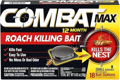 Пастки Combat Max Bait Station 18 станцій. 12 місяців захисту від тарганів