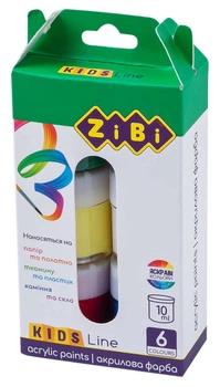 Фарба Акрилова 6 кольорів х 10мол. ZB.6660