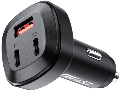 Автомобільний зарядний пристрій Acefast B3 66W 2xUSB-C+1xUSB-A Black (6974316280415)