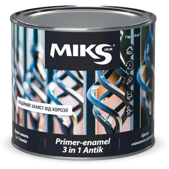 Емаль з ефектом ковки 3в1 MIKS Antik Чорна 0,75 л