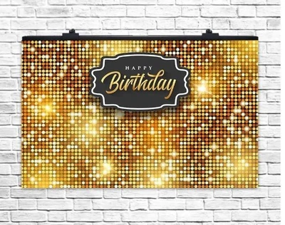 Плакат для свята Happy Birthday золото 75х120 см