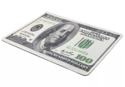 Коврик для компьютерной мышки Доллар USD USA (20*26*2мм) Mouse мыши (587067577) Серый