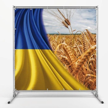 Баннер патриотический "Флаг Украины - Поле пшеницы" размер 2х2м. С люверсами
