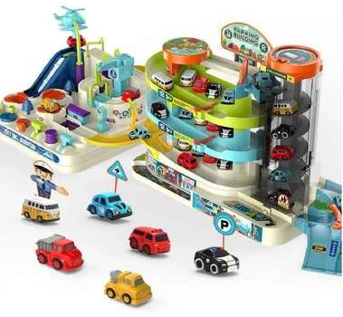 Парковка трек Toysclub 6 важелів для руху електричний ліфт, підсвічування