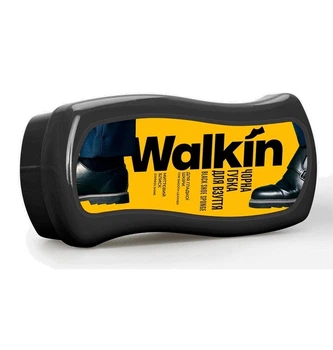 Губка для взуття з гладкої шкіри Walkin WK003 Чорна (4820184441637)