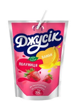 Напій соковий Джусік Полуниця-банан 200 мл (4820264290384)