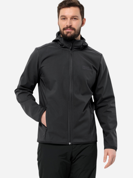 Kurtka wiatrówka męska z kapturem Jack Wolfskin Bornberg Hoody M 1307471_6000 3XL Czarna (4064993526370)