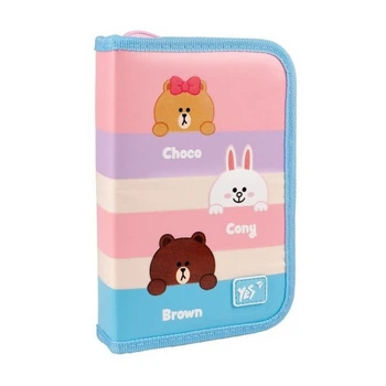 Пенал твердий Yes HP-04 Line Friends, одинарний, з 2 клапанами (533585)