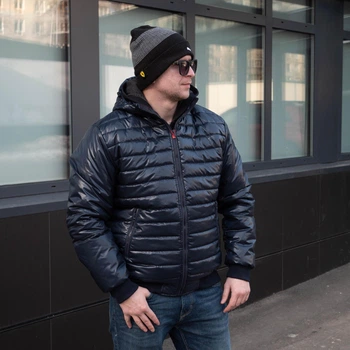 Демисезонная куртка мужская большого размера UF-Fashion 7 - ДТМ лак 58 синий