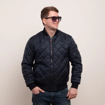 Мужская куртка весенняя большого размера UF-Fashion Бомбер – DTM 54 темно-синий