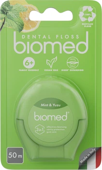 Комплексна зубна нитка BioMed з ароматом м'яти та юзу 50 м (7640168937249)