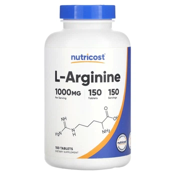 Формула с оксидом азота Nutricost, L-Arginine, 1,000 mg, 150 Tablets (11966745)